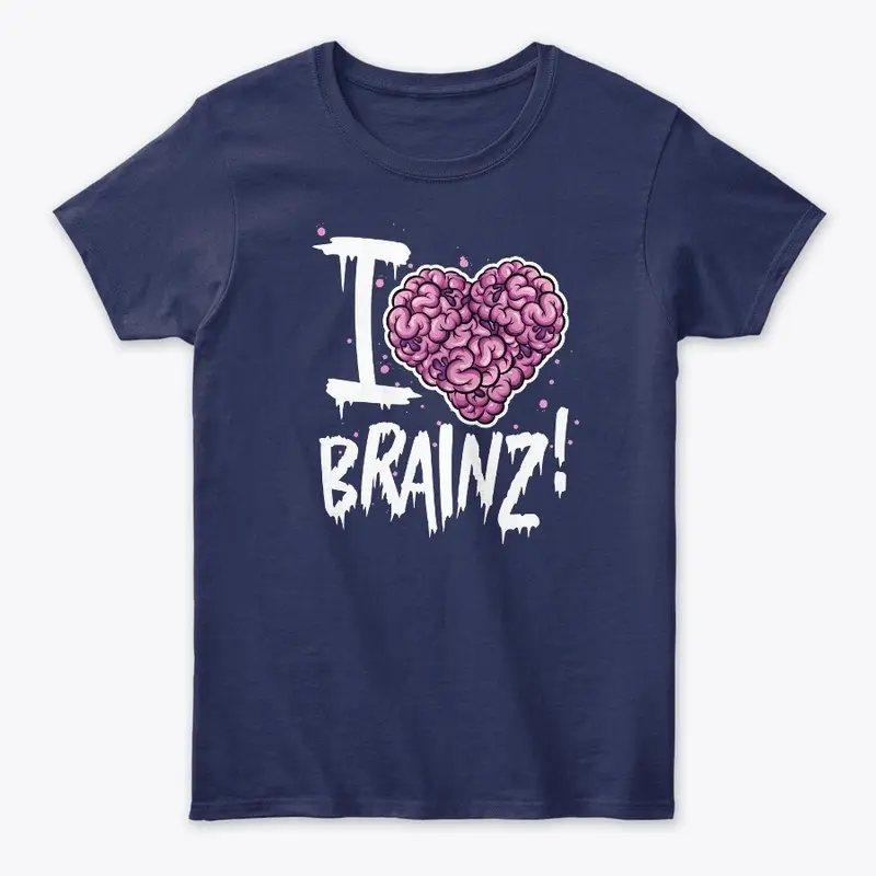 I Love Brainz! - Zombie T-Shirt (Dark)