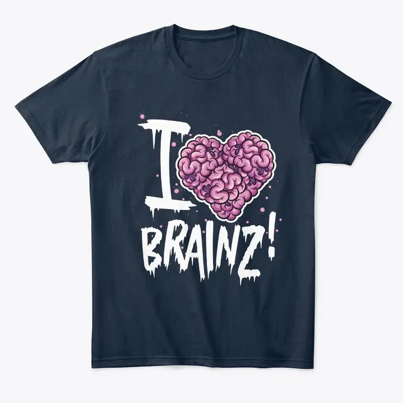 I Love Brainz! - Zombie T-Shirt (Dark)